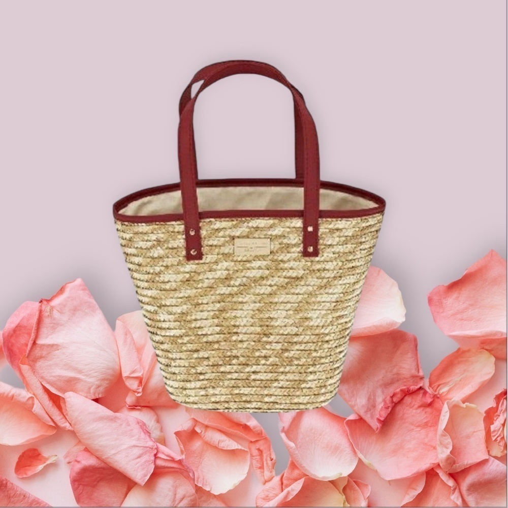 Laura Geller Straw Tote Lined Bag  Mothers Day Brand New